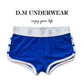 D.m Men's Boxer Briefs Solid Color Buttons D.M UNDERWEAR